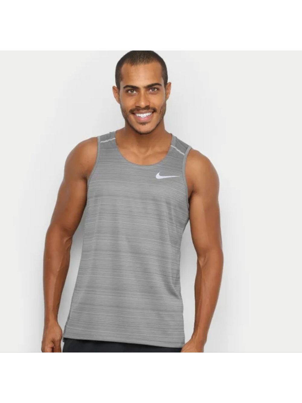 Nike Lightweight Gray Swosh Dri-FIT Tank Top Large
